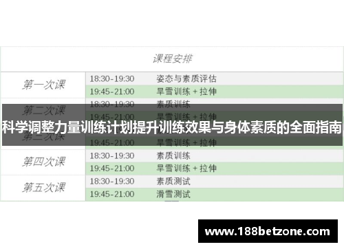 科学调整力量训练计划提升训练效果与身体素质的全面指南